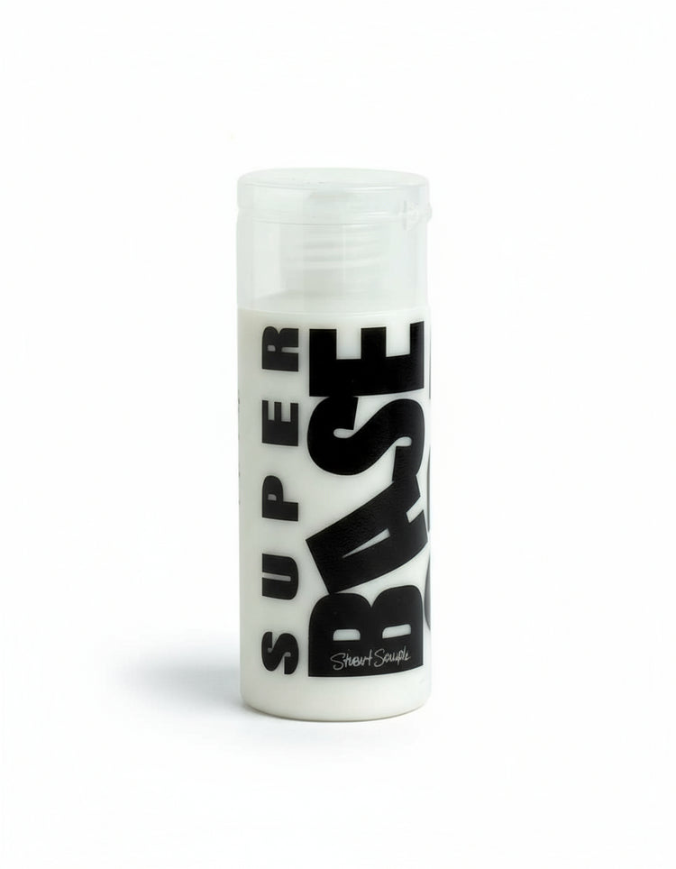 Bottle labeled 'SuperBase' on a white background