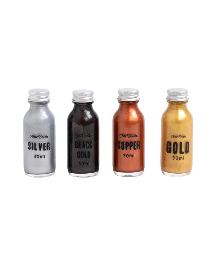 HEAVY METAL PACK - Full set of 4 high grade 30ml metallic acrylic paints - Culture Hustle USA