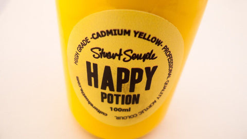 HAPPY - cadmium yellow, high grade professional acrylic paint, by Stuart Semple 100ml - Culture Hustle USA